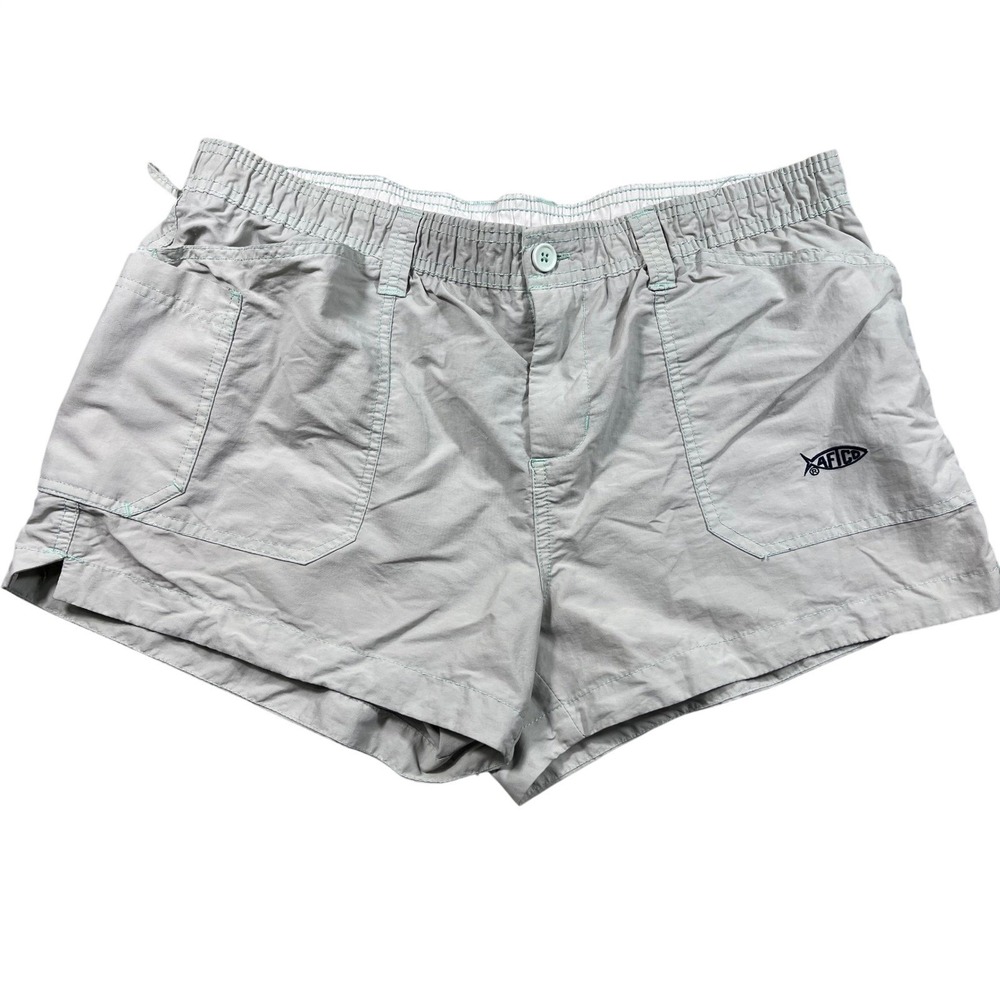 AFTCO Mint Green Fishing Shorts Women's Size 10 Elastic Waist